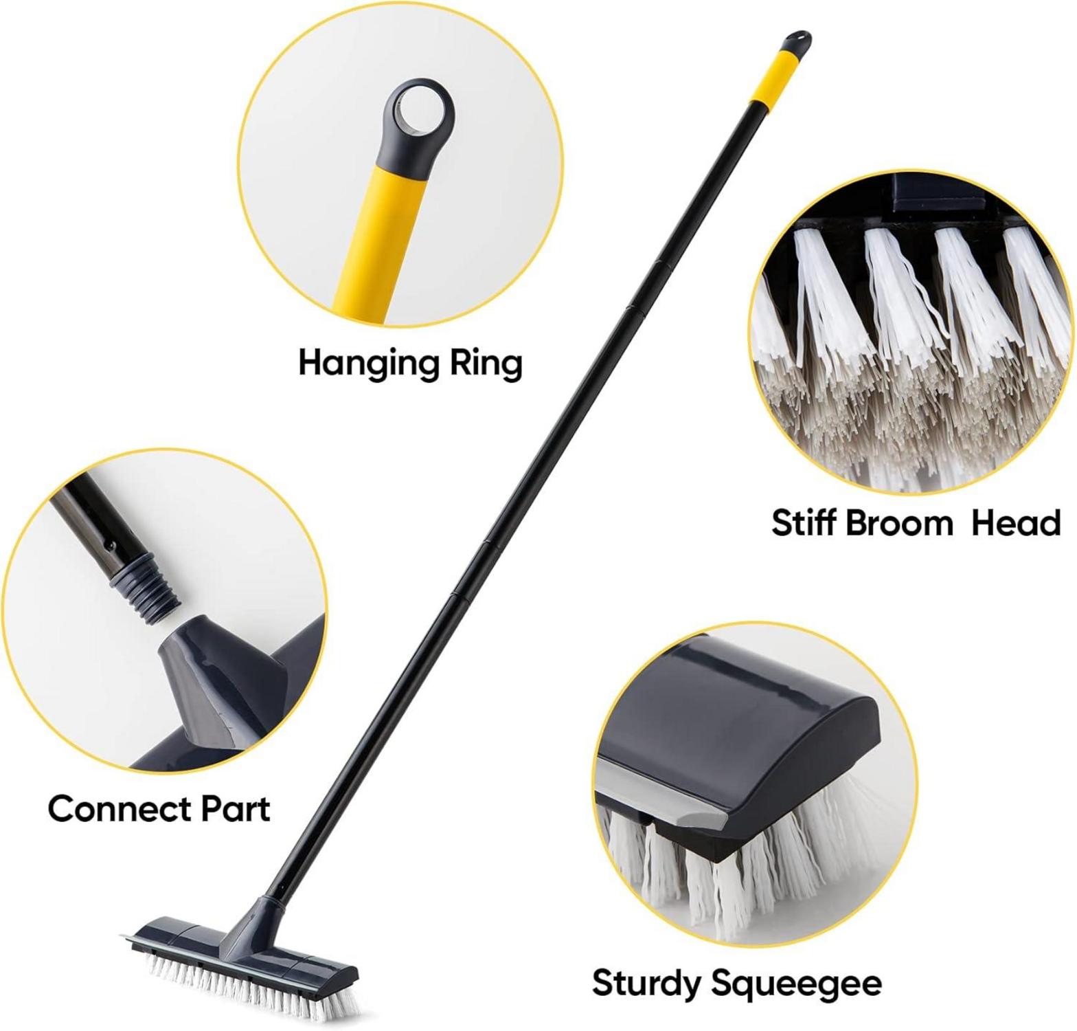Yocada Bodenscheuerbürste 127 cm Griff 2-in-1 Schabbürste