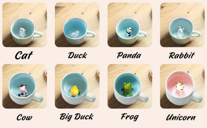 Süße Ente Keramik Kaffeebecher 3D Tier Tasse 230ml Morgen Geschenk
