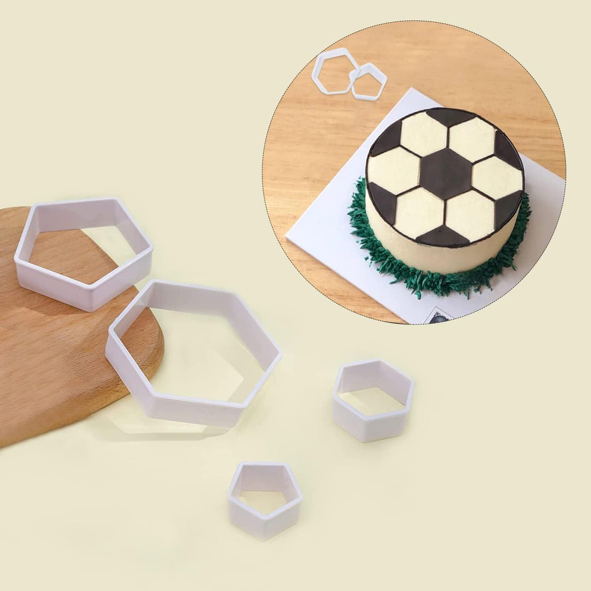 8-teiliges Fußball Ausstecher Set für DIY Fondant Kuchen