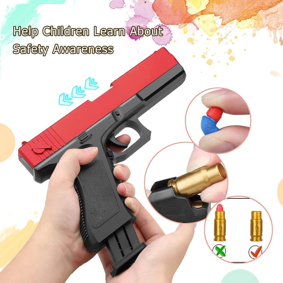 SK MISS Spielzeug Pistole Kinder 6+ Jahre Foam Blaster 50 Kugel Rot