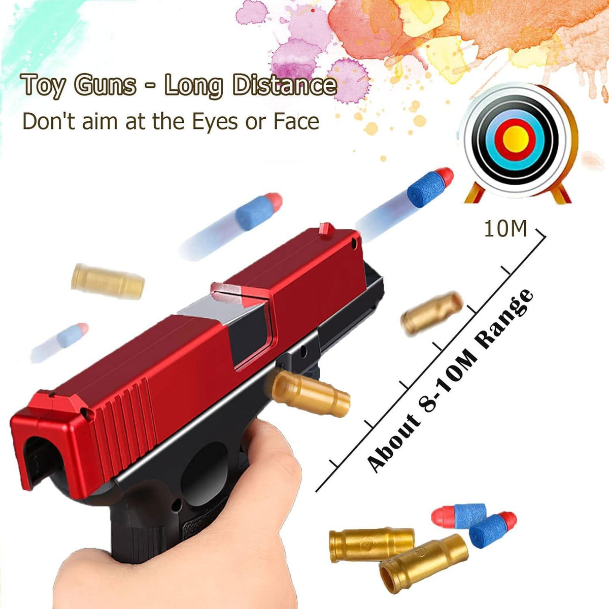 Schaum Blaster Spielzeug Pistole 50 Kugel Kinder Toy Gun Pistol Rot