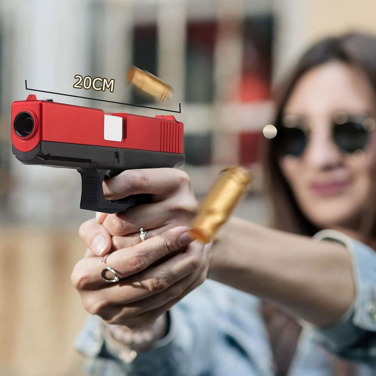 Schaum Blaster Spielzeug Pistole 50 Kugel Kinder Toy Gun Pistol Rot