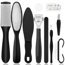 Professionelle Hornhautfeile Fußfeile 10-in-1 Set Schwarz