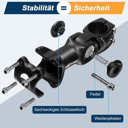 Toptrek Fahrradlenker Vorbau Aluminium 31.8mm*110mm