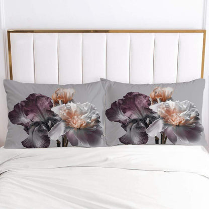 Bettwäsche-Set 135x200 cm Grau Floral Vintage Bettwäsche