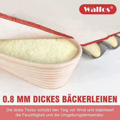Große Baumwolle Bäckertuch zum Brot backen (90x60cm, 2