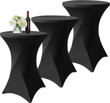Schwarze Stretch Husse für Stehtisch Ø 80-85 cm - Set 3 Stück