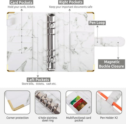 Budget Binder A6 Ringbuch mit Geldumschläge, Etiketten, Organizer