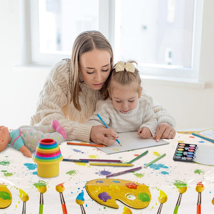2er Set 130x220cm Splashmat Party Tischdecken Kunststoff Kinder Maldecke wasserdicht
