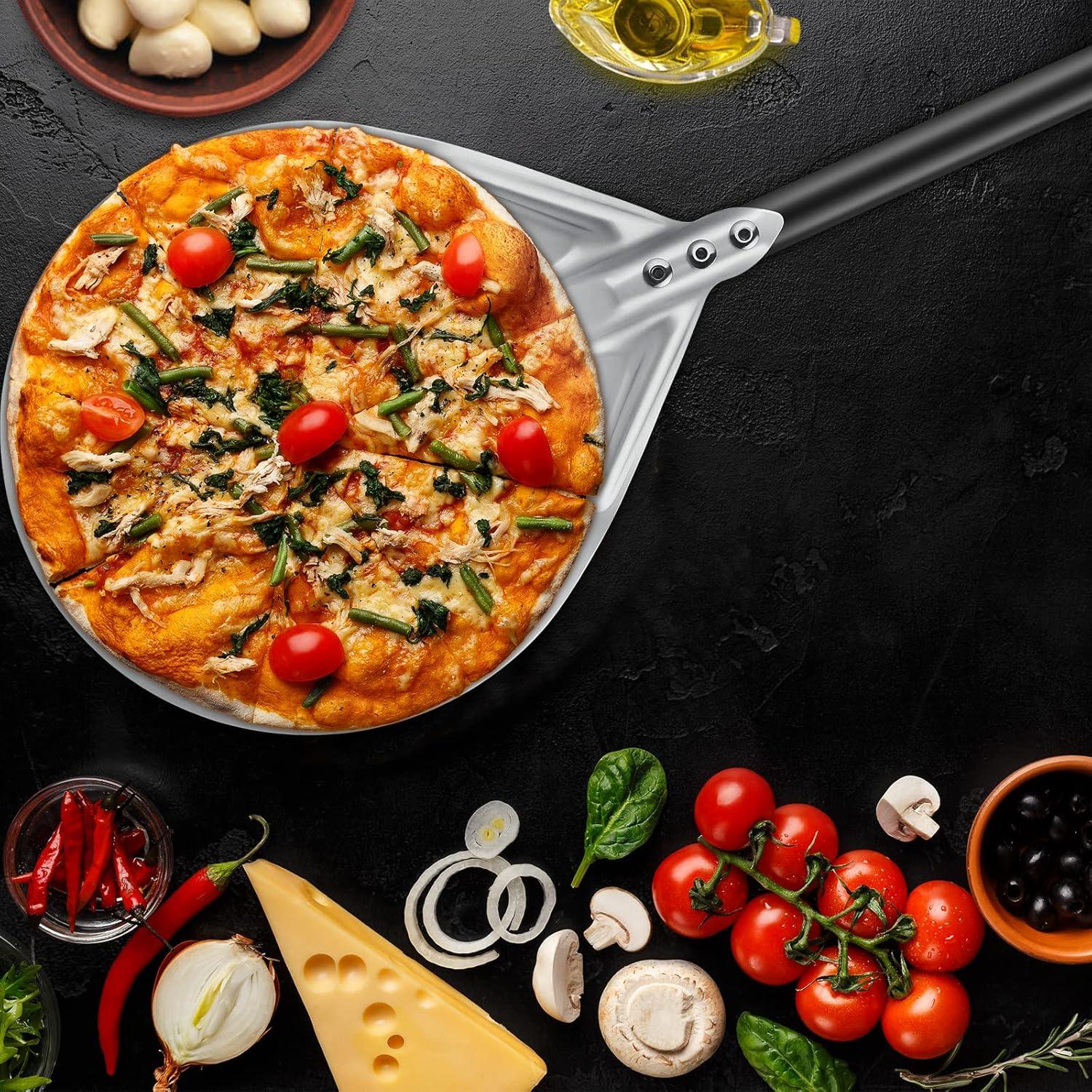 Pizzaschaufel für Pizzaofen im Freien 20 cm, abnehmbarer Griff