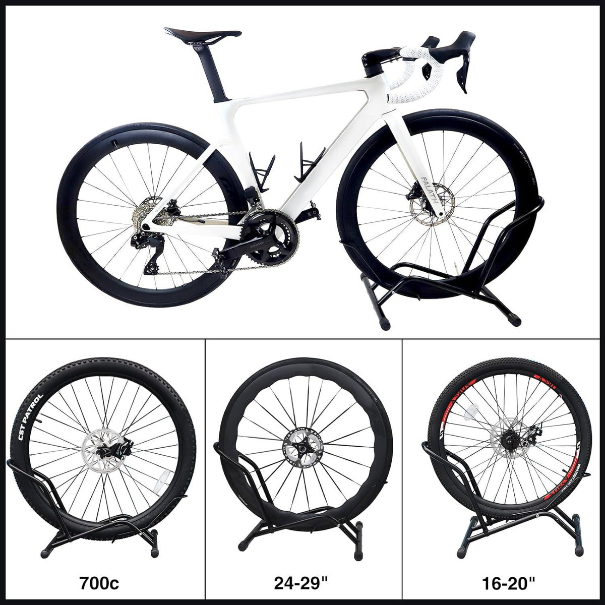 Fahrradständer Professional Boden Freistehend Halter für Mountainbike Schwarz