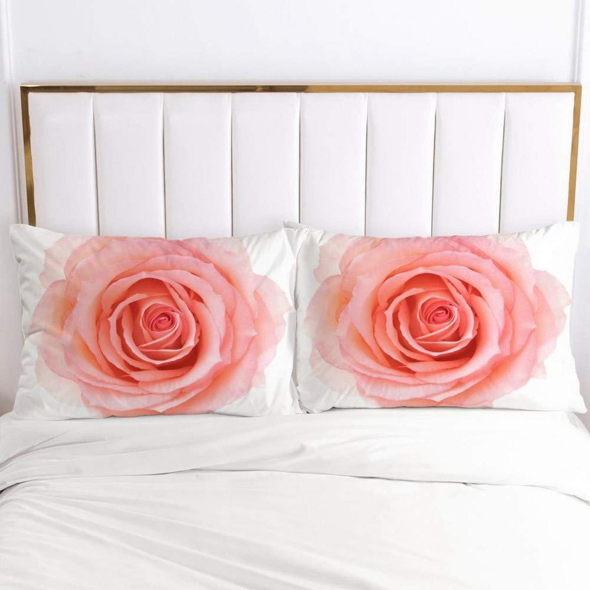 Blumen Bettwäsche-Set Rosa Rosen 135x200cm 4-teilig