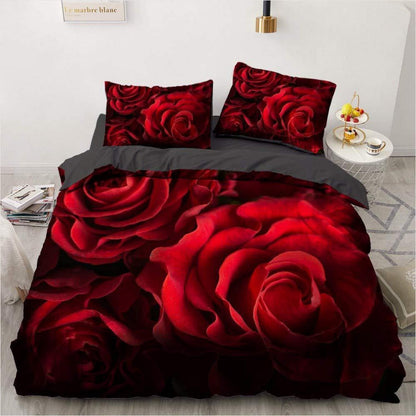 Romantisches Rosen Bettwäsche-Set 135x200 cm, 4-teilig