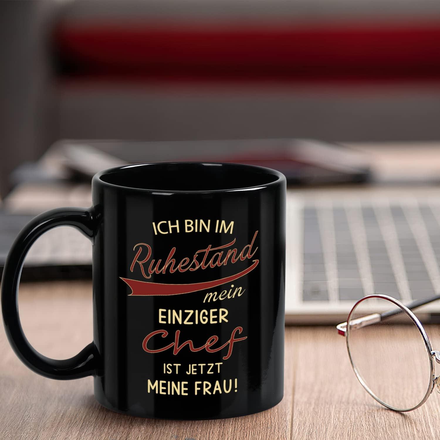 Ruhestand Geschenk für Rentner Tasse Schwarz 320ml