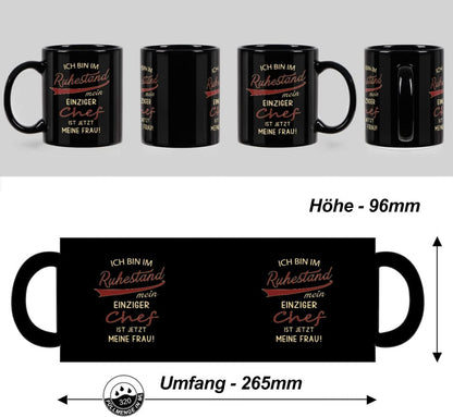 Ruhestand Tasse Rentner Renteneintritt Geschenk Männer Schwarz