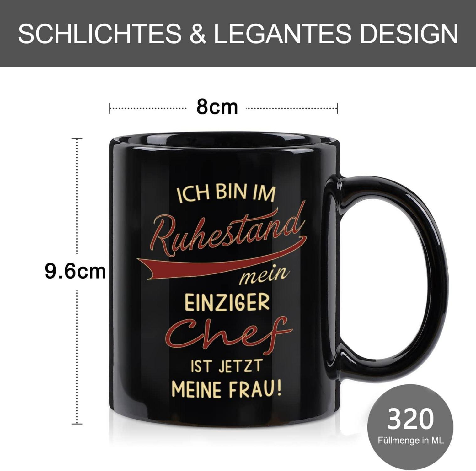 Ruhestand Tasse Rentner Renteneintritt Geschenk Männer Schwarz