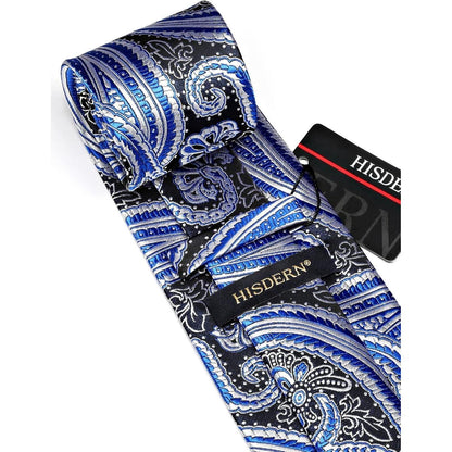 Herren Krawatte Set Paisley Blau Hochzeit Streifen Plaid