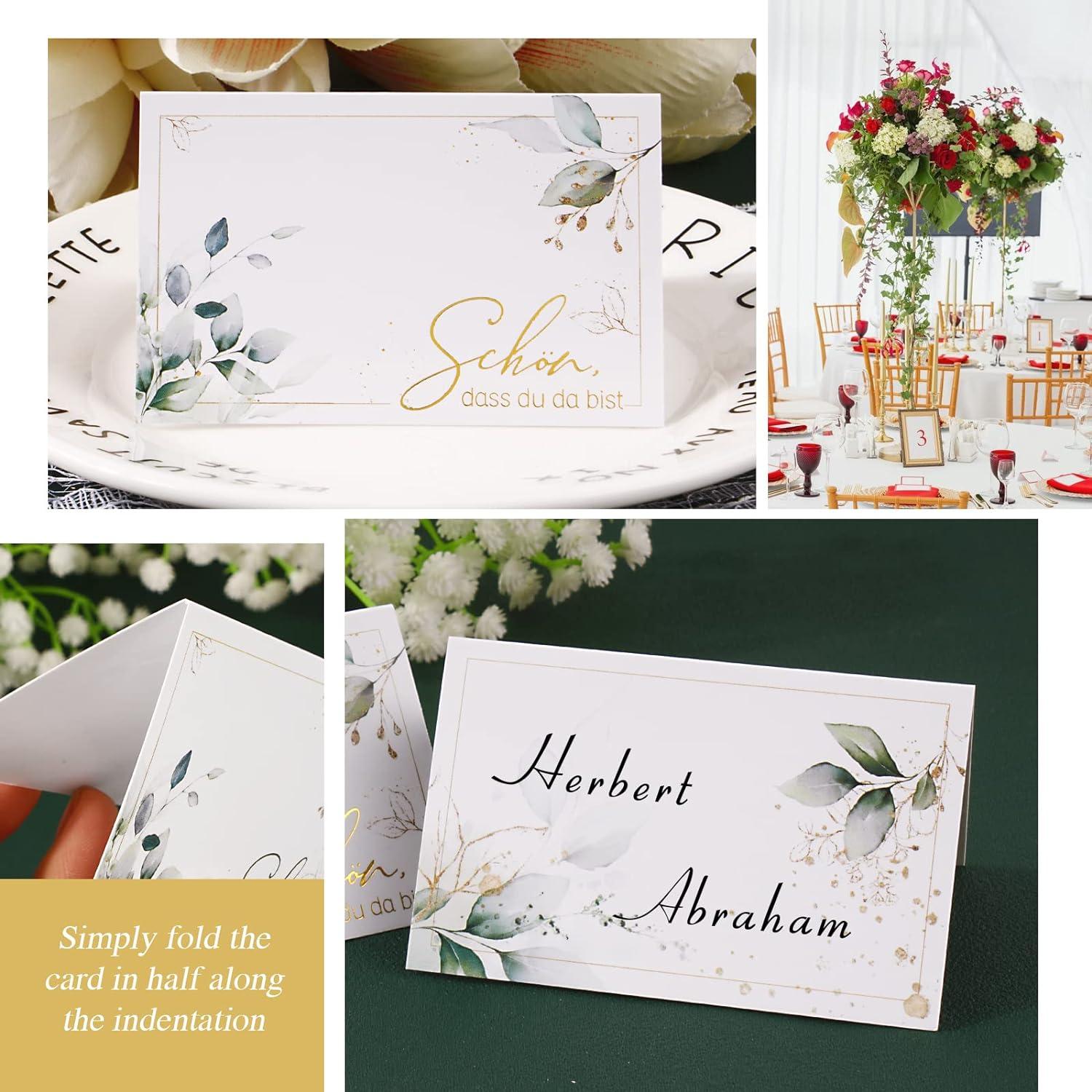 50 Stück Tischkarten mit elegantem Design für Hochzeit Geburtstag Feier