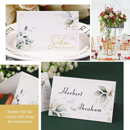 50 Stück Tischkarten mit elegantem Design für Hochzeit Geburtstag Feier