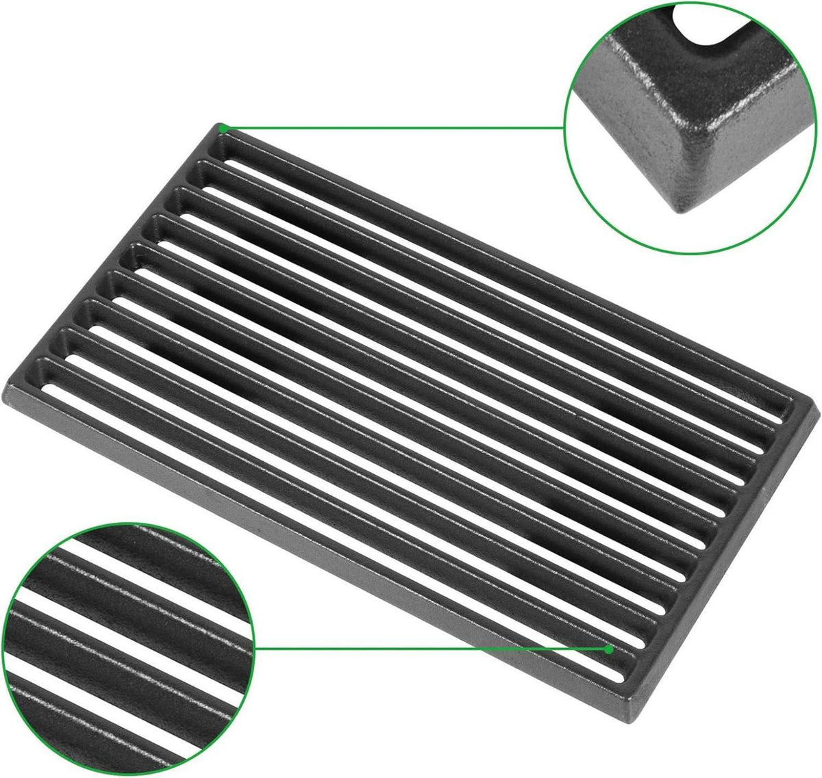 Feuerrost Gusseisen 16x28 cm für Ofen & Kamin, Gussrost robust & hitzebeständig
