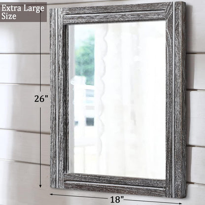 Rustikaler Wandspiegel Holzrahmen 65x45 cm – Landhausstil