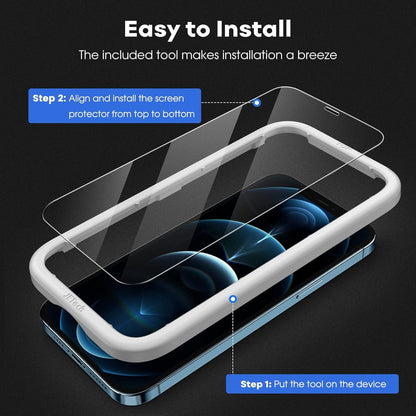 Schutzfolie für iPhone 12 Pro Max 6.7 Zoll Gehärtetes Glas Full Screen 3 Stück