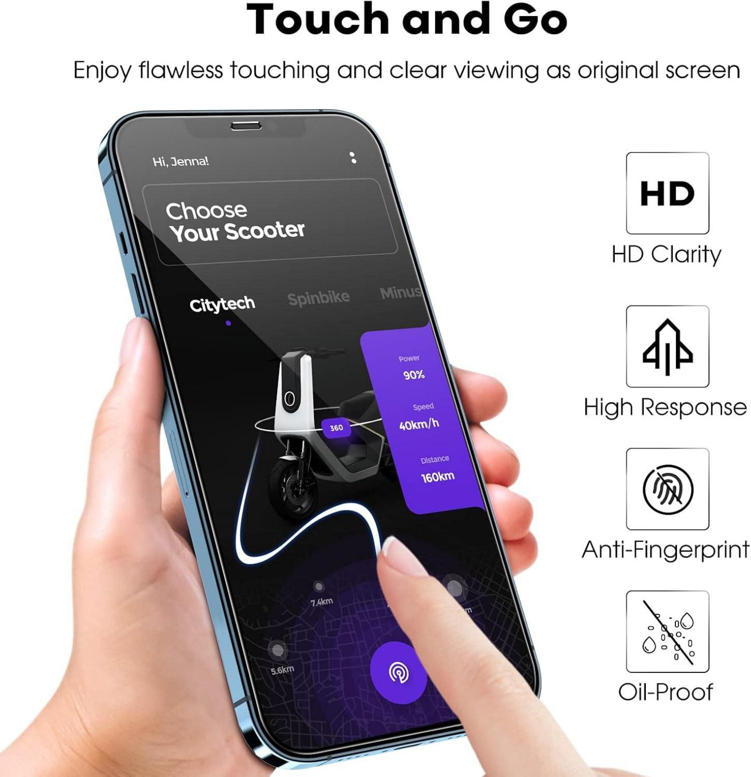Full Screen Schutzfolie für iPhone 12 Pro Max 6,7 Zoll, Gehärtetes