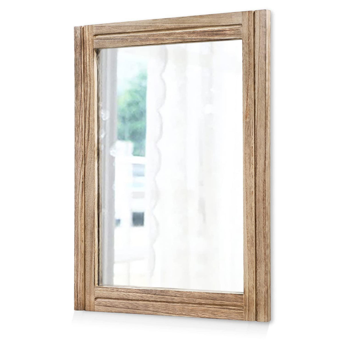 Rustikaler Wandspiegel Holzrahmen 65x45 cm – Schlafzimmer Deko