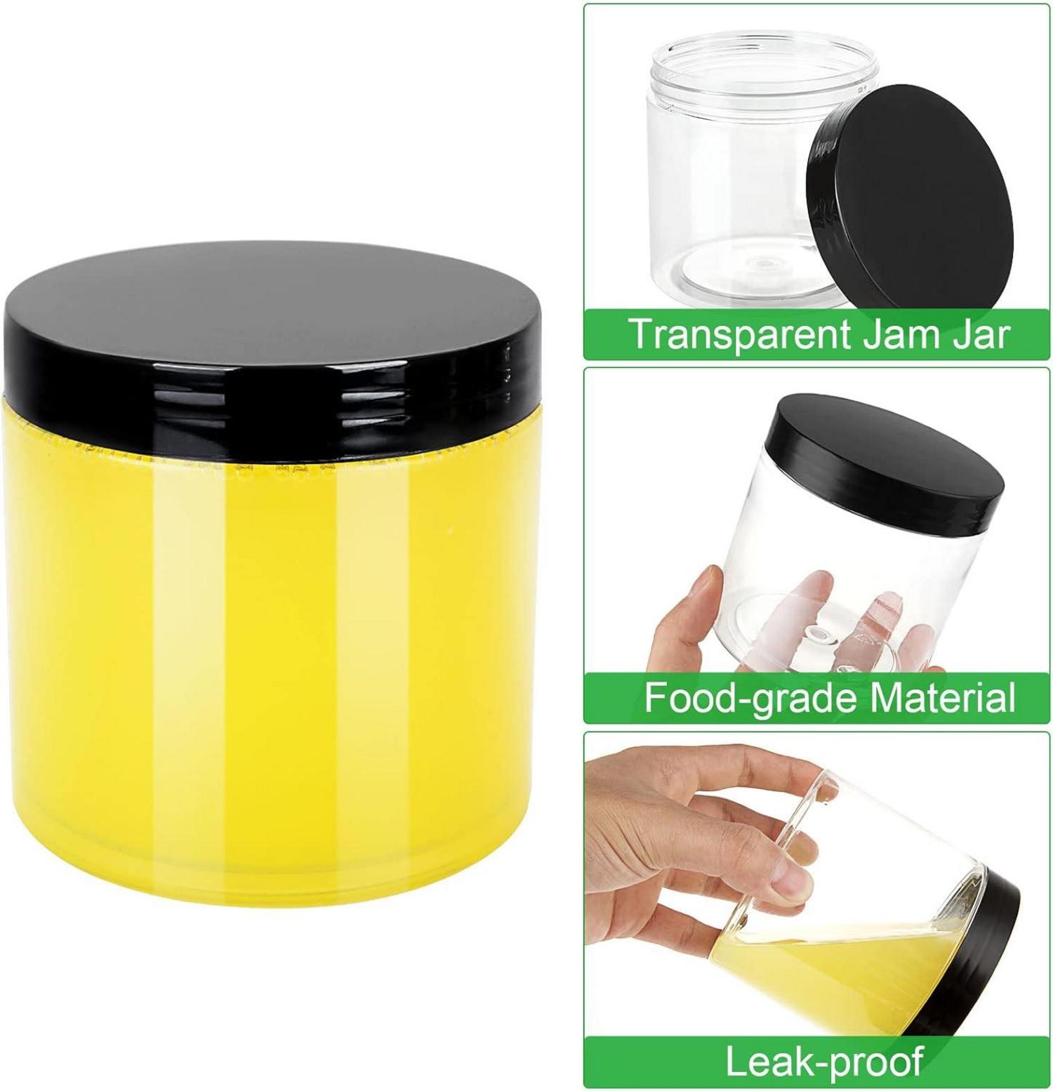 Vorratsdosen Set 16-teilig 500ml Luftdicht Schwarz Transparent