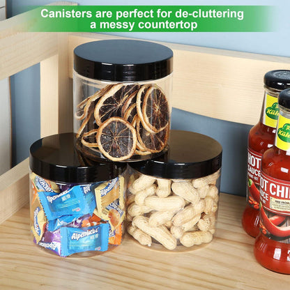 Luftdichte Vorratsdosen 16er Set 500ml Schwarz BPA-Frei - Aufbewahrungsbox für Süßigkeiten, Lebensmittel