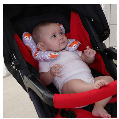 Baby Reisekissen Autositz Weiches Nackenkissen 0-1 Jahre Weißer Sterne