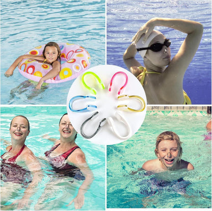 Nasenklammer Schwimmen 6 Stück Anti-Rutsch Nasenclip Aufbewahrungsbox