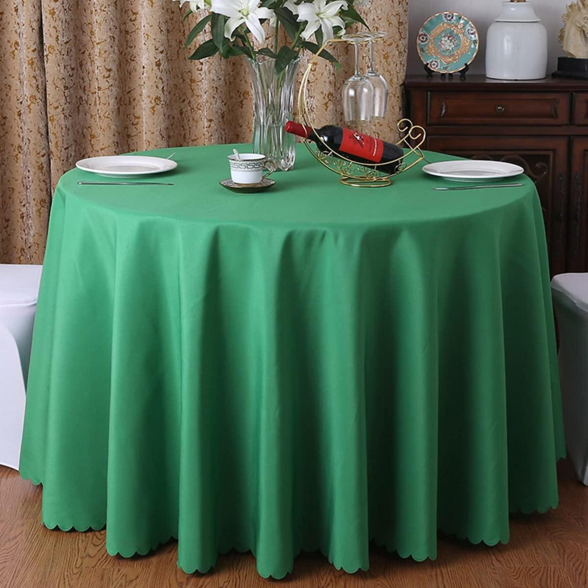 Runde Tischdecke Grasgrün 360cm – Hochwertige Tischwäsche