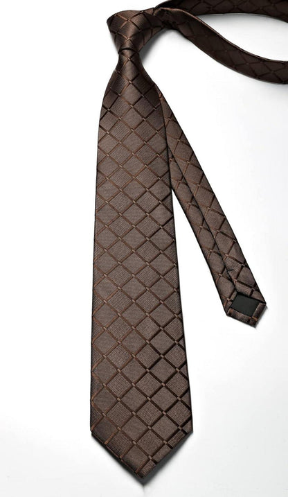 Enlision Herren Krawatten Set Paisley Kariertes Design Hochzeit Business