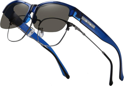 Polarisierte Überbrille für Brillenträger - Blau/Grau - Hochwertige