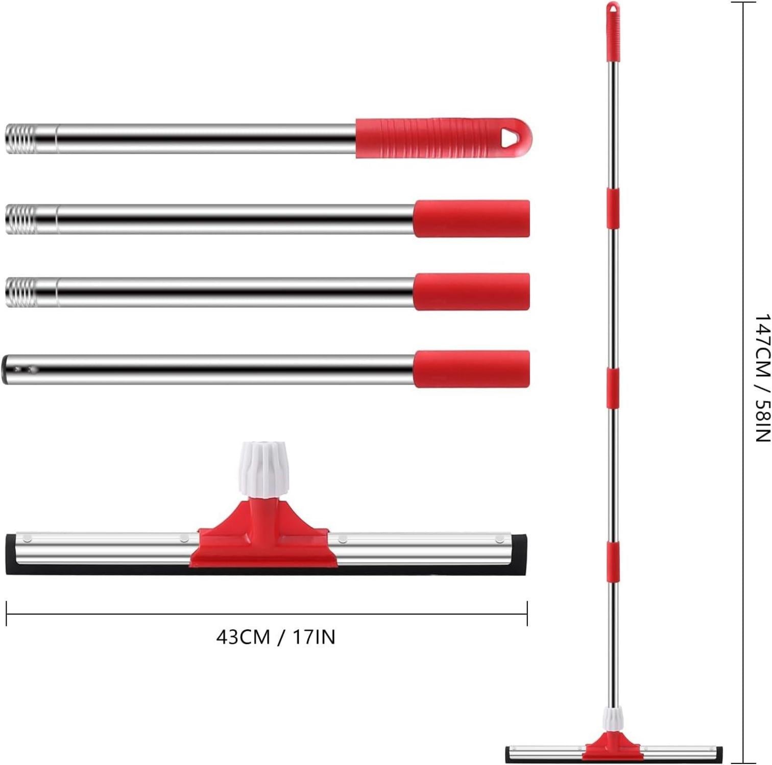 Mitclear 43cm Wasserschieber Bodenwischer Hochleistung Stiel 147cm