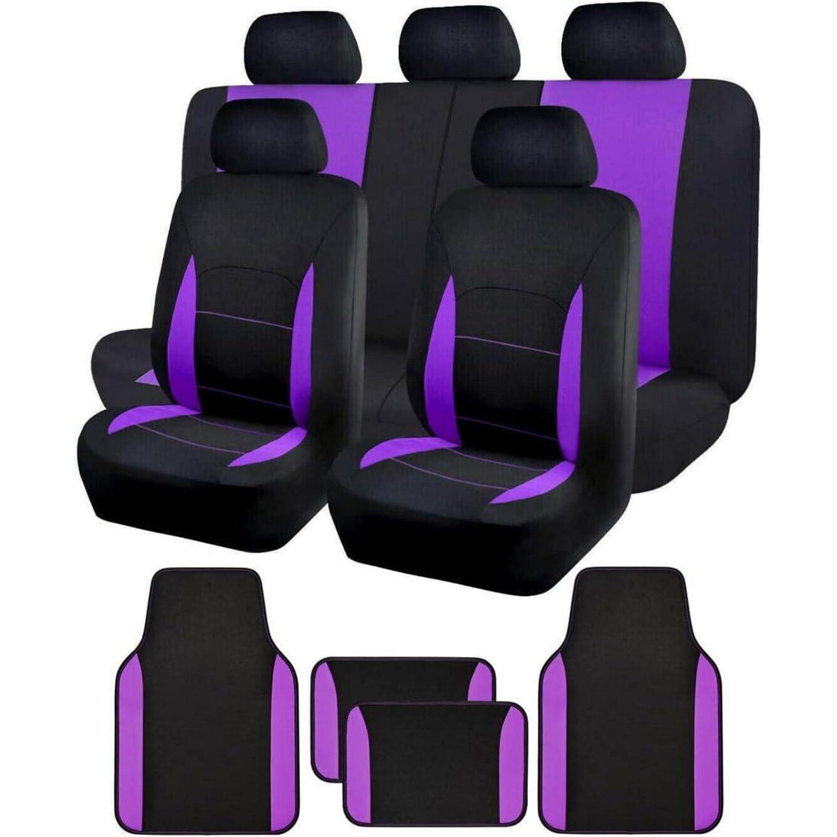 Auto Sitzbezug Set mit Fußmatten, Lila