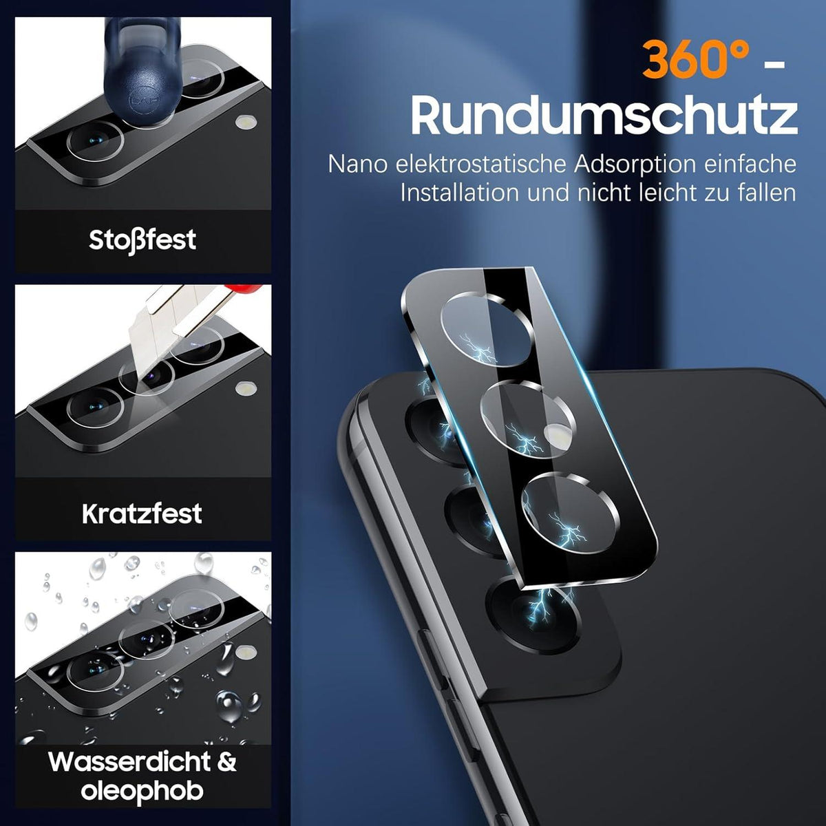 Panzer Schutzfolie für Samsung Galaxy S22 - 5 Stück, 9H Härte, HD-Klar
