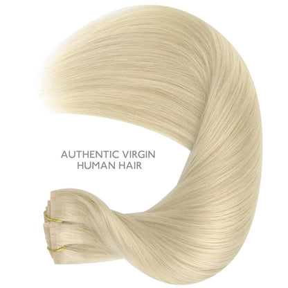 Echthaar Clip-In Extensions – Bleichblond, 55cm, 150g