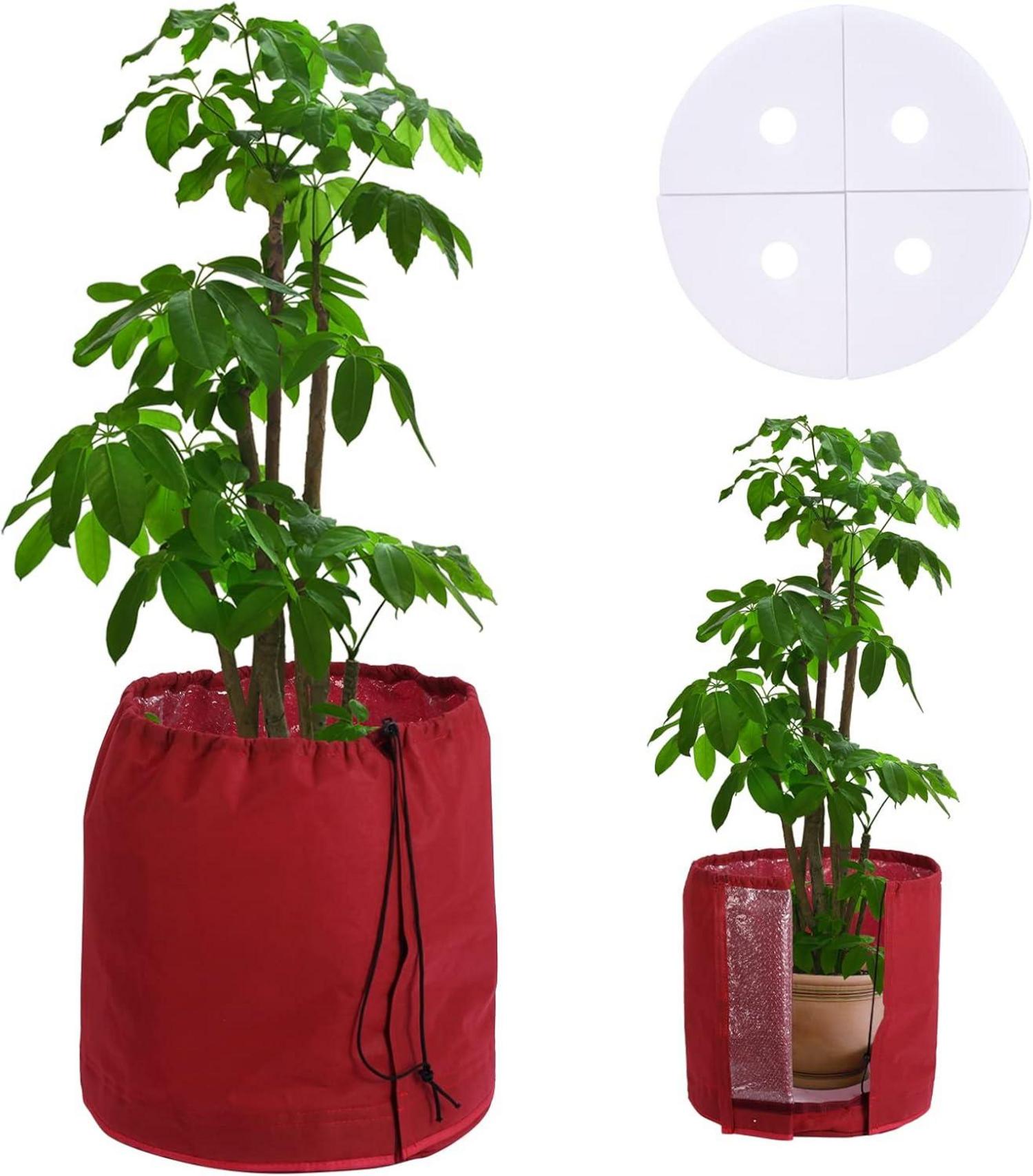 DEWUR Thermo Topfschutz doppelt isoliert für Kübelpflanzen 45x50cm Rot