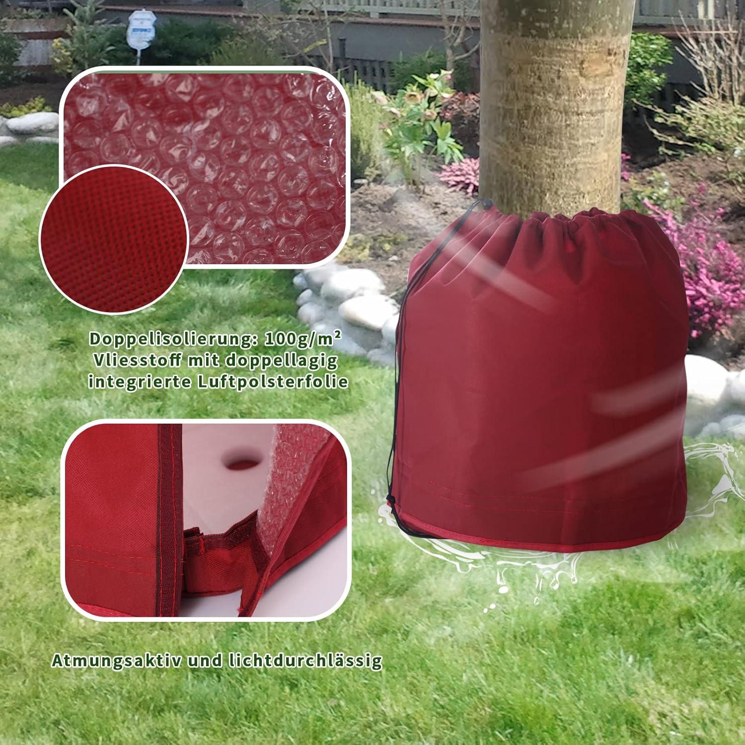 DEWUR Thermo Topfschutz doppelt isoliert für Kübelpflanzen 45x50cm Rot