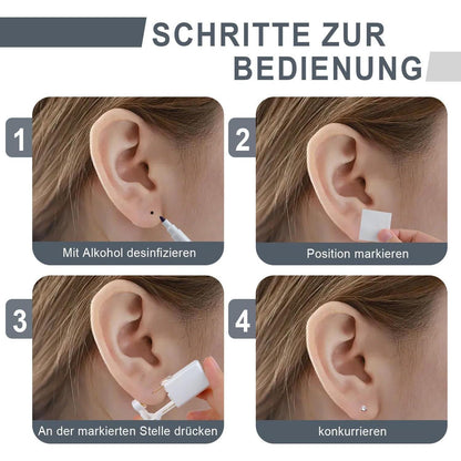 Ohrlochstechpistolen Set 6 Stück mit Ohrsteckern, steril, schmerzfrei