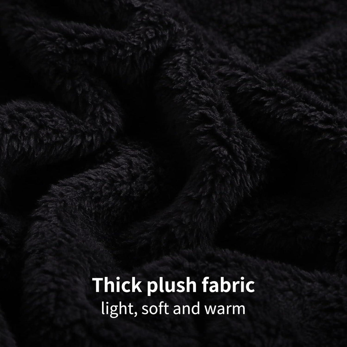 Kuschelige Hoodie Decke mit Ärmeln und Kapuze Schwarz 95x85cm