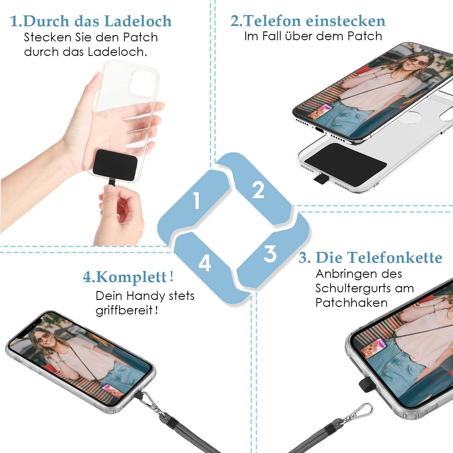 Handykette zum Umhängen für alle Smartphones schwarz