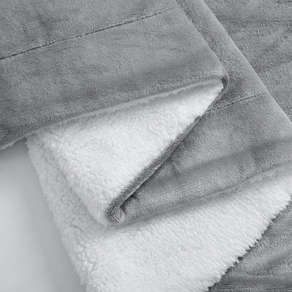 Kuscheldecke Sherpa Fleece Grau 150x200 cm XL Extra Dick