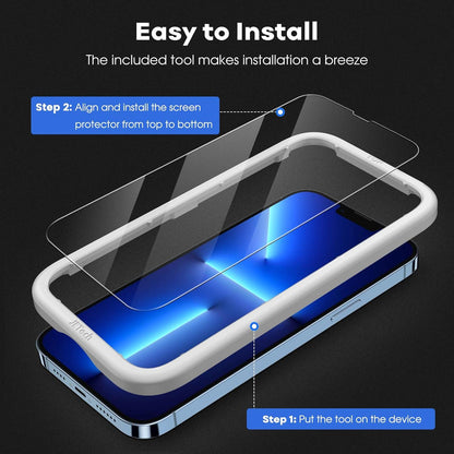 JETech iPhone 13 Pro Max Schutzfolie 6,7 Zoll 3 Stück Klar Panzer Glas