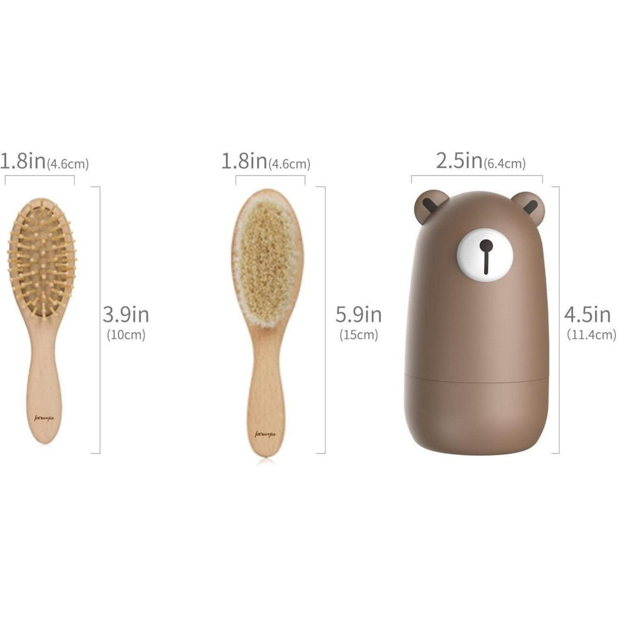 Baby Pflege-Set 6in1 – Natürliche Holzbürste & Nagelpflege