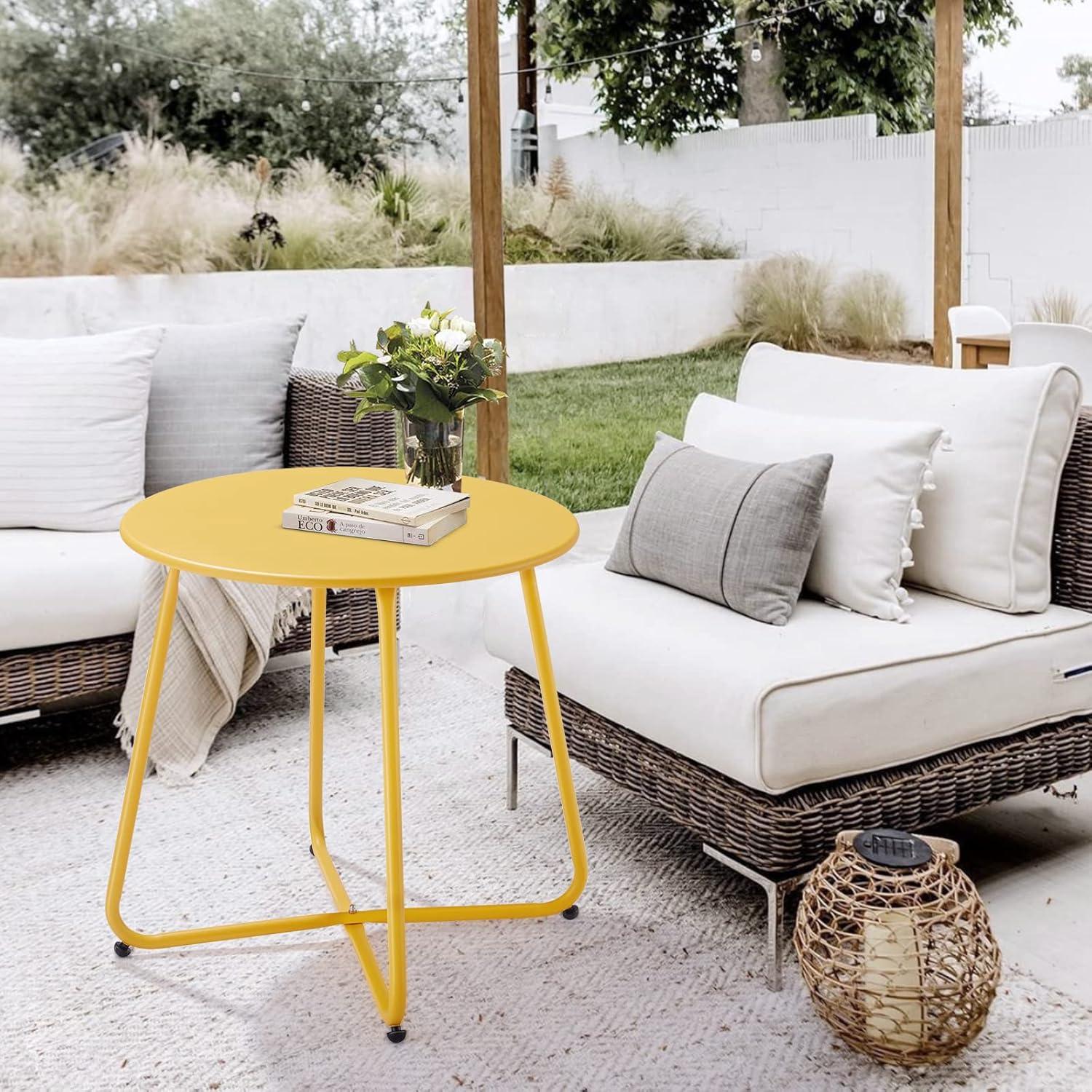 Fokebel Beistelltisch Metall Garten Rund Kaffeetisch