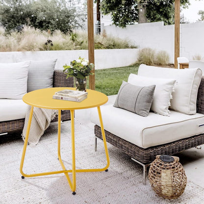 Fokebel Beistelltisch Metall Garten Rund Kaffeetisch