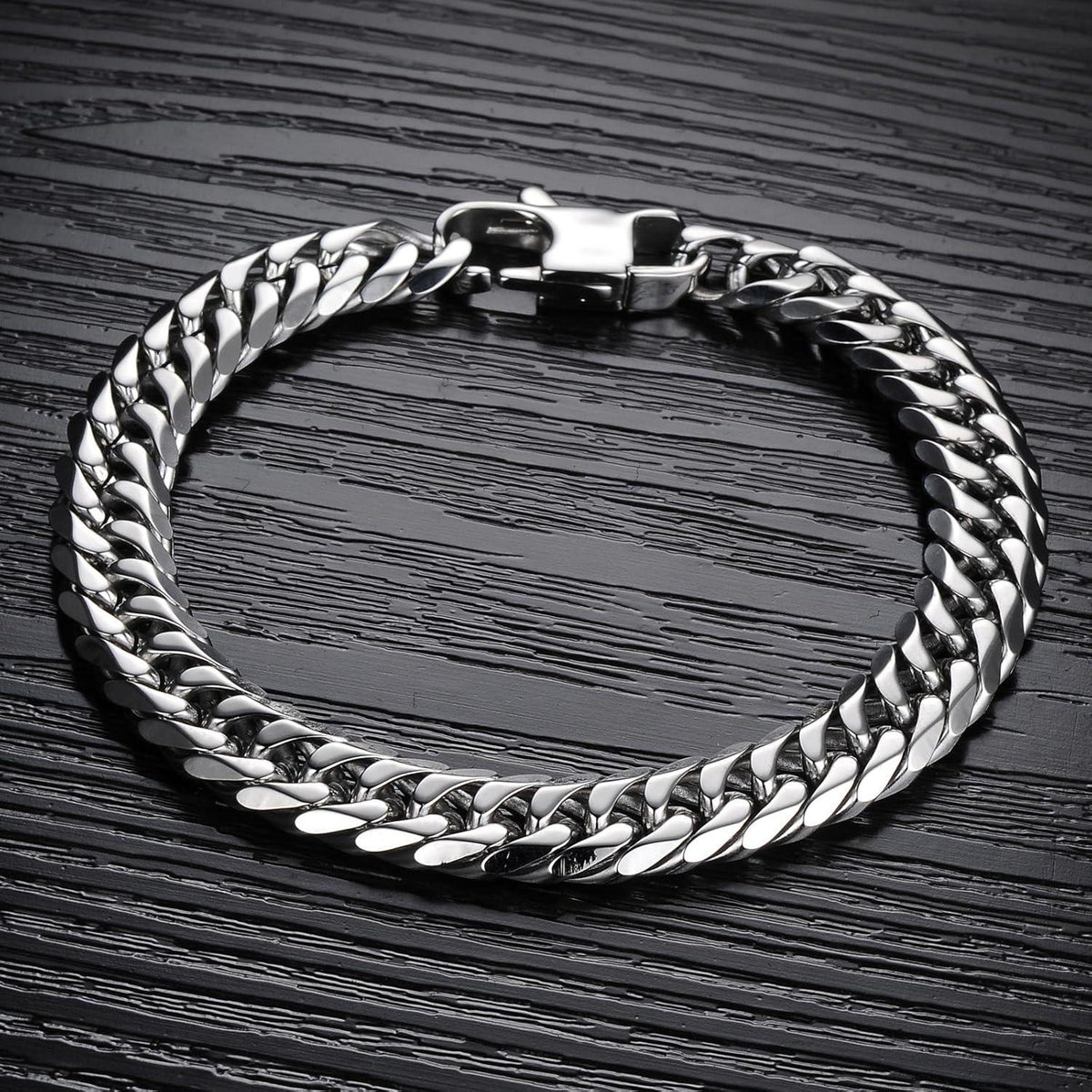 Herren Edelstahl Armband Rock Band Armreif Link Hip-Hop